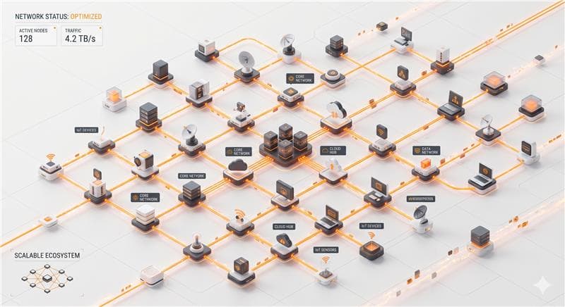 Enterprise network and capabilities illustration